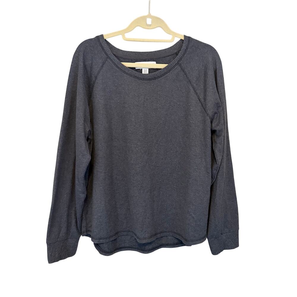 Live Love Lounge Raglan Sweater Womens XL Gray Cozy Mature Modest Grannnycore